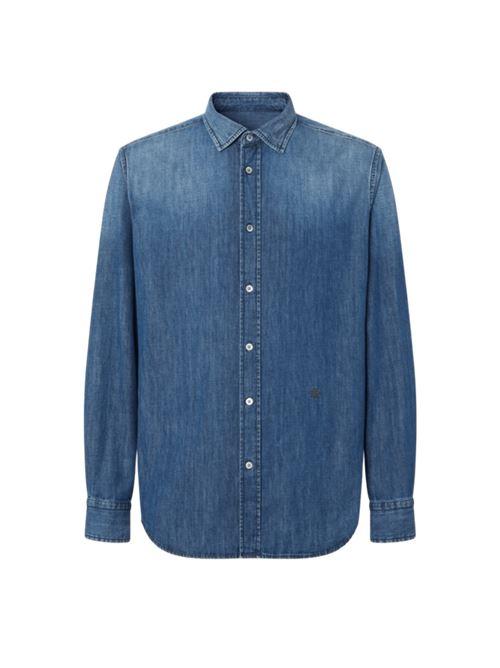 Camicia da uomo in denim leggero di puro cotone, colore blu medio JACOB COHEN | C0011007T9734S1200D